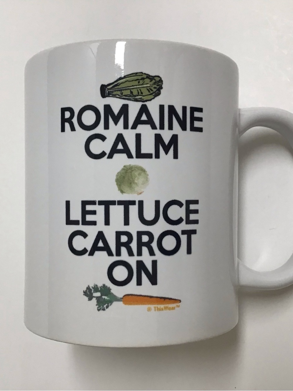 Vegan Coffee Mug Romaine Calm Lettuce Carrot On Tea Cup Ceramic Veggies Retro